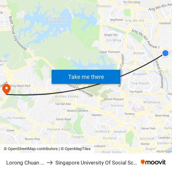 Lorong Chuan (CC14) to Singapore University Of Social Sciences (Suss) map