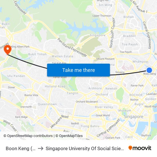 Boon Keng (NE9) to Singapore University Of Social Sciences (Suss) map