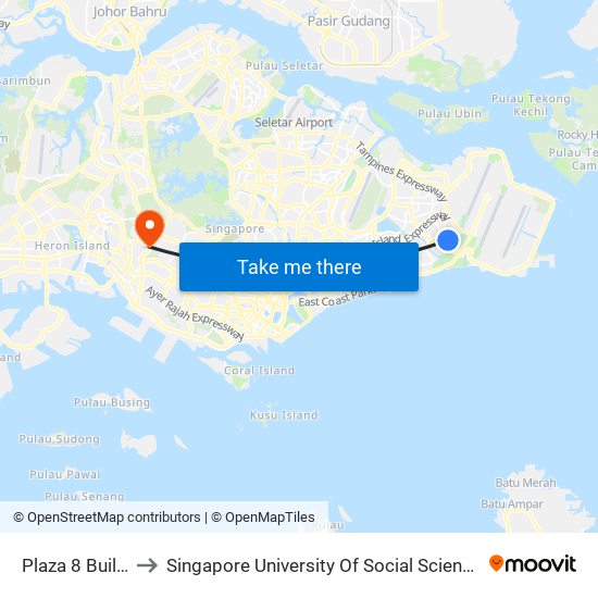 Plaza 8 Building to Singapore University Of Social Sciences (Suss) map