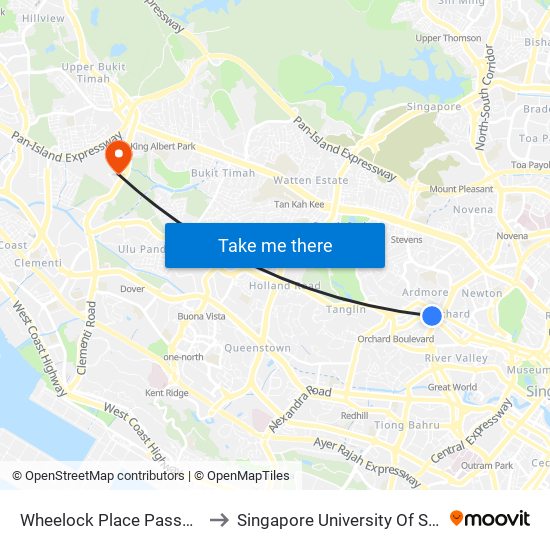 Wheelock Place Passenger Pick-Up Point to Singapore University Of Social Sciences (Suss) map