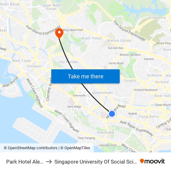 Park Hotel Alexandra to Singapore University Of Social Sciences (Suss) map
