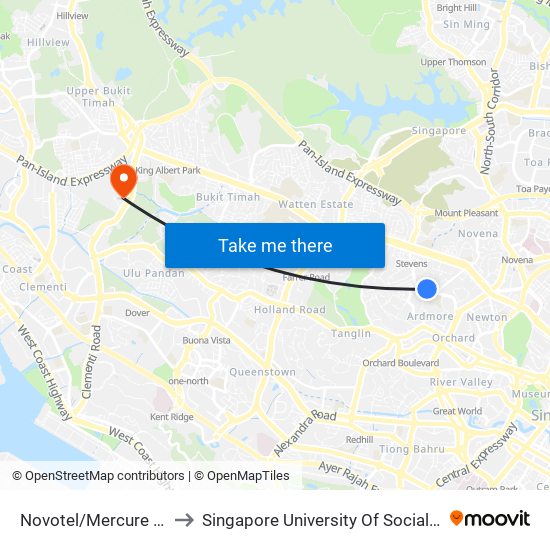 Novotel/Mercure on Stevens to Singapore University Of Social Sciences (Suss) map