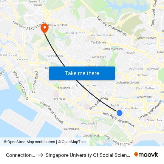 Connection One to Singapore University Of Social Sciences (Suss) map