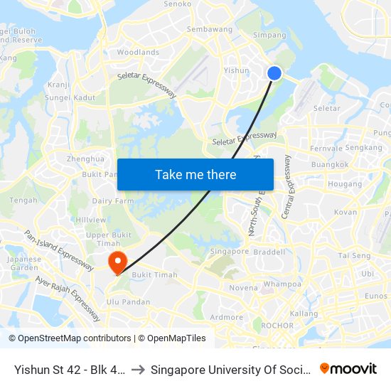 Yishun St 42 - Blk 467c (59819) to Singapore University Of Social Sciences (Suss) map