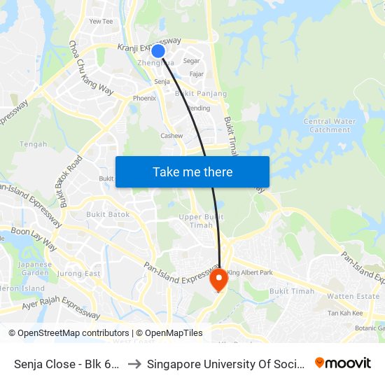 Senja Close - Blk 638a (44951) to Singapore University Of Social Sciences (Suss) map