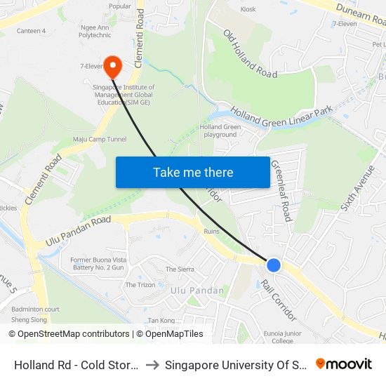 Holland Rd - Cold Storage Jelita (11291) to Singapore University Of Social Sciences (Suss) map