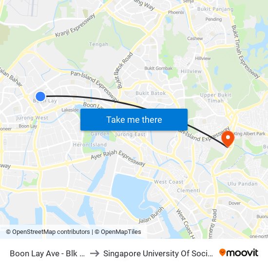 Boon Lay Ave - Blk 176 (21421) to Singapore University Of Social Sciences (Suss) map
