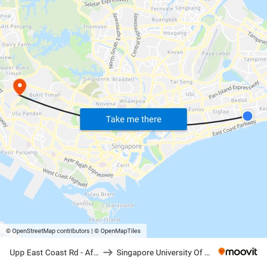 Upp East Coast Rd - Aft Sennet Rd (94029) to Singapore University Of Social Sciences (Suss) map