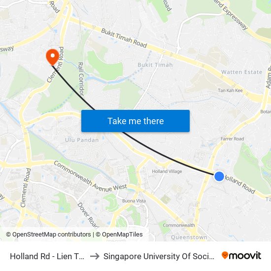 Holland Rd - Lien Twrs (11221) to Singapore University Of Social Sciences (Suss) map