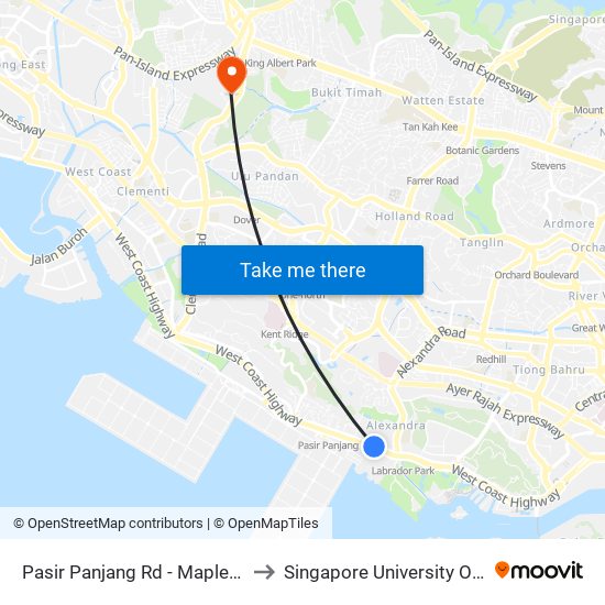 Pasir Panjang Rd - Mapletree Business City (15159) to Singapore University Of Social Sciences (Suss) map