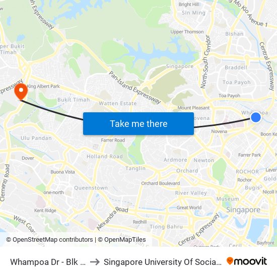 Whampoa Dr - Blk 82 (50991) to Singapore University Of Social Sciences (Suss) map