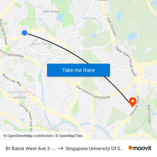 Bt Batok West Ave 3 - Blk 140 (43531) to Singapore University Of Social Sciences (Suss) map