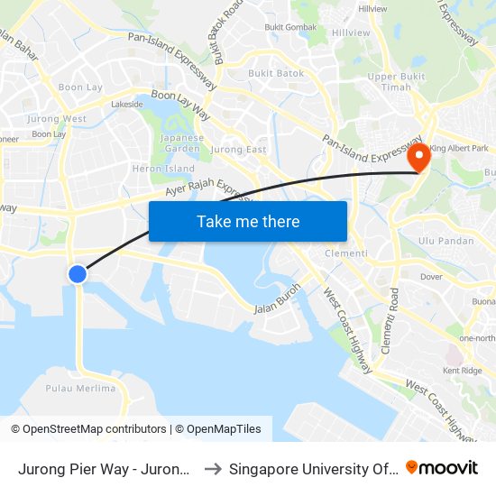 Jurong Pier Way - Jurong Island Checkpt (21099) to Singapore University Of Social Sciences (Suss) map