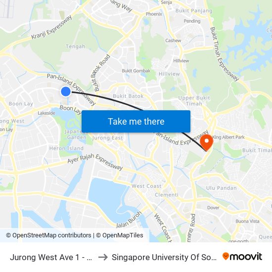 Jurong West Ave 1 - Blk 490 (28501) to Singapore University Of Social Sciences (Suss) map