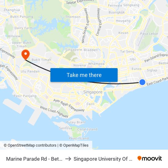 Marine Parade Rd - Bet Blks 72/74 (92059) to Singapore University Of Social Sciences (Suss) map