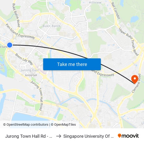 Jurong Town Hall Rd - Opp Blk 227 (28281) to Singapore University Of Social Sciences (Suss) map