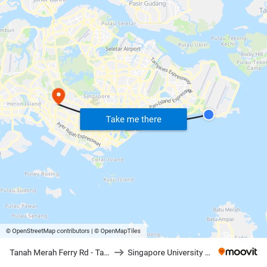 Tanah Merah Ferry Rd - Tanah Merah Ferry Ter (96219) to Singapore University Of Social Sciences (Suss) map