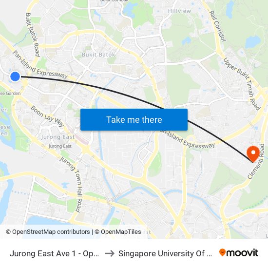 Jurong East Ave 1 - Opp Parc Oasis (28459) to Singapore University Of Social Sciences (Suss) map