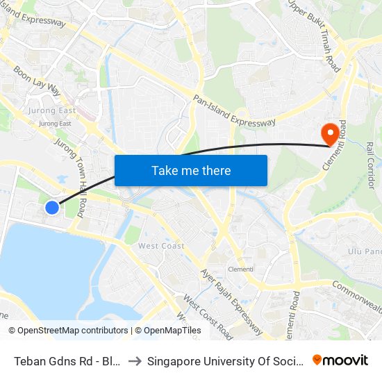 Teban Gdns Rd - Blk 41 (20211) to Singapore University Of Social Sciences (Suss) map