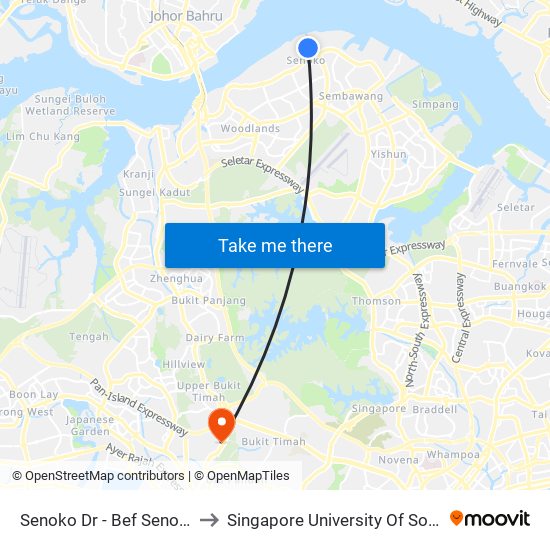 Senoko Dr - Bef Senoko Cres (47091) to Singapore University Of Social Sciences (Suss) map