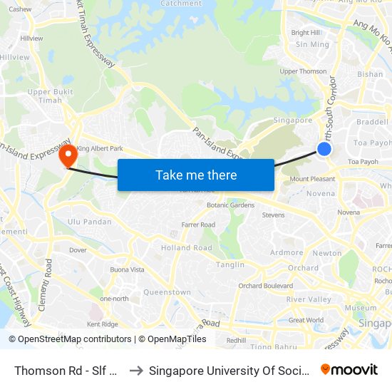 Thomson Rd - Slf Cplx (51049) to Singapore University Of Social Sciences (Suss) map