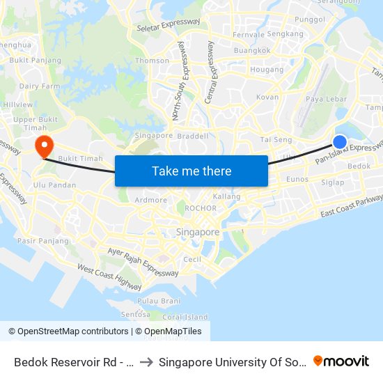Bedok Reservoir Rd - Blk 745 (84471) to Singapore University Of Social Sciences (Suss) map