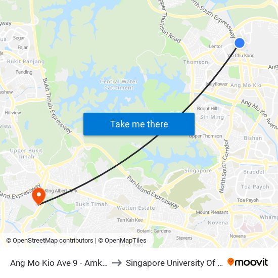 Ang Mo Kio Ave 9 - Amk Police Div Hq (55301) to Singapore University Of Social Sciences (Suss) map