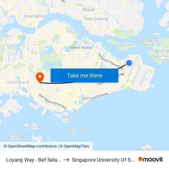 Loyang Way - Bef Selarang Way (97091) to Singapore University Of Social Sciences (Suss) map