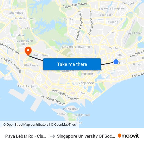 Paya Lebar Rd - Cisco Ctr (81101) to Singapore University Of Social Sciences (Suss) map