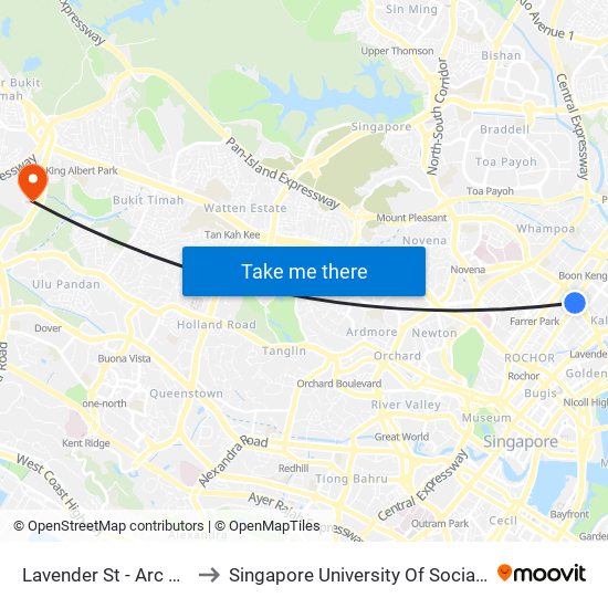 Lavender St - Arc 380 (07351) to Singapore University Of Social Sciences (Suss) map