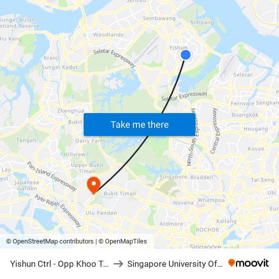 Yishun Ctrl - Opp Khoo Teck Puat Hosp (59349) to Singapore University Of Social Sciences (Suss) map
