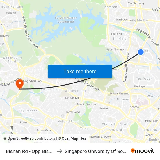 Bishan Rd - Opp Bishan Stn (53239) to Singapore University Of Social ...