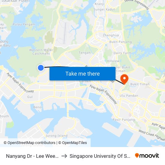 Nanyang Dr - Lee Wee Nam Lib (27211) to Singapore University Of Social Sciences (Suss) map