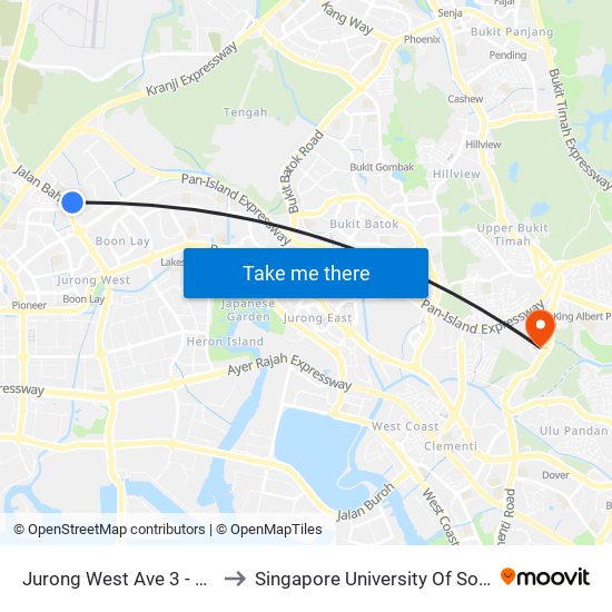 Jurong West Ave 3 - Blk 273b (27459) to Singapore University Of Social Sciences (Suss) map