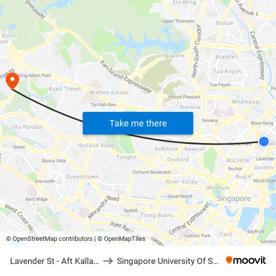 Lavender St - Aft Kallang Bahru (07369) to Singapore University Of Social Sciences (Suss) map