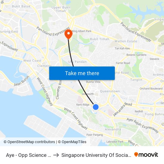 Aye - Opp Science Pk (18049) to Singapore University Of Social Sciences (Suss) map
