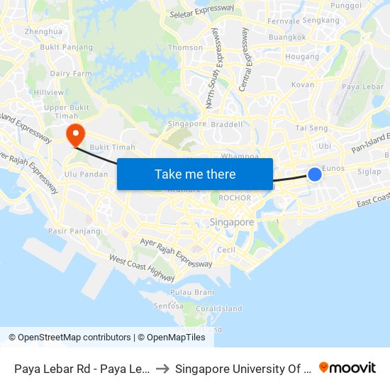 Paya Lebar Rd - Paya Lebar Stn Exit D (81129) to Singapore University Of Social Sciences (Suss) map