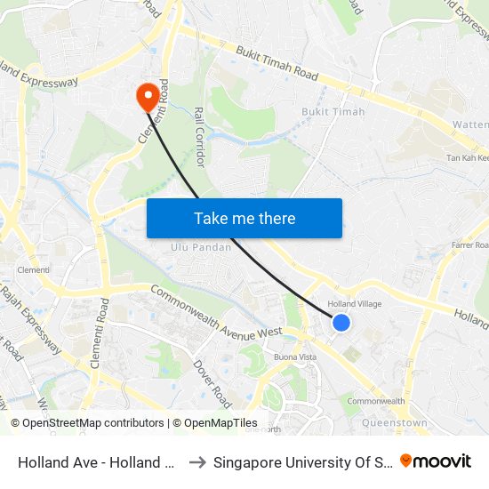 Holland Ave - Holland V Stn/Blk12 (11401) to Singapore University Of Social Sciences (Suss) map