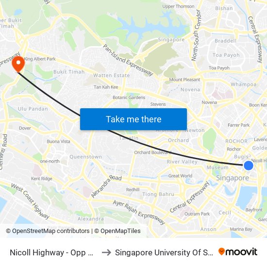 Nicoll Highway - Opp Suntec City (80151) to Singapore University Of Social Sciences (Suss) map