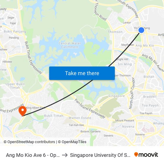 Ang Mo Kio Ave 6 - Opp Blk 646 (55209) to Singapore University Of Social Sciences (Suss) map