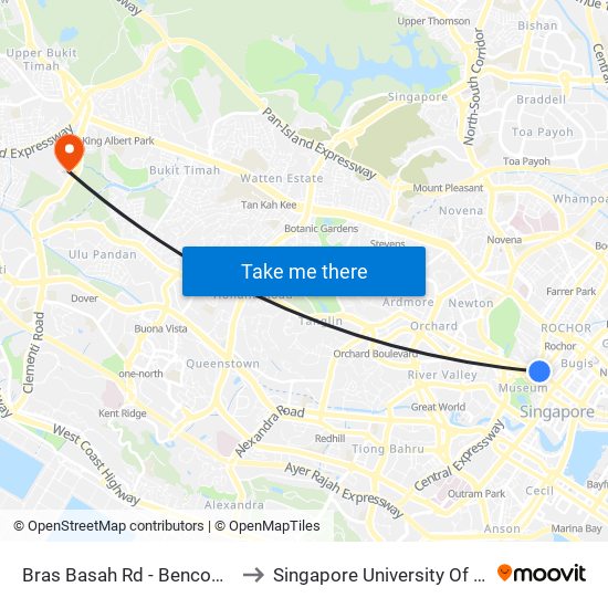 Bras Basah Rd - Bencoolen Stn Exit B (08069) to Singapore University Of Social Sciences (Suss) map