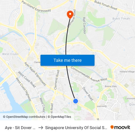 Aye - Sit Dover (16099) to Singapore University Of Social Sciences (Suss) map