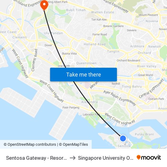 Sentosa Gateway - Resorts World Sentosa (14519) to Singapore University Of Social Sciences (Suss) map