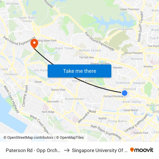 Paterson Rd - Opp Orchard Stn Exit 12 (13191) to Singapore University Of Social Sciences (Suss) map
