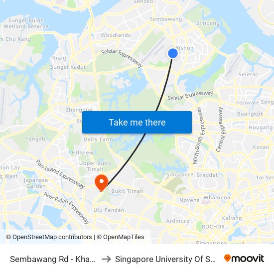 Sembawang Rd - Khatib Camp (57079) to Singapore University Of Social Sciences (Suss) map