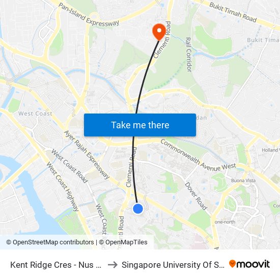 Kent Ridge Cres - Nus Raffles Hall (16169) to Singapore University Of Social Sciences (Suss) map