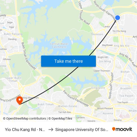 Yio Chu Kang Rd - Ncs Hub (55039) to Singapore University Of Social Sciences (Suss) map