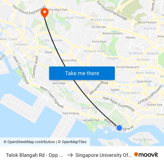 Telok Blangah Rd - Opp Harbourfront Int (14121) to Singapore University Of Social Sciences (Suss) map