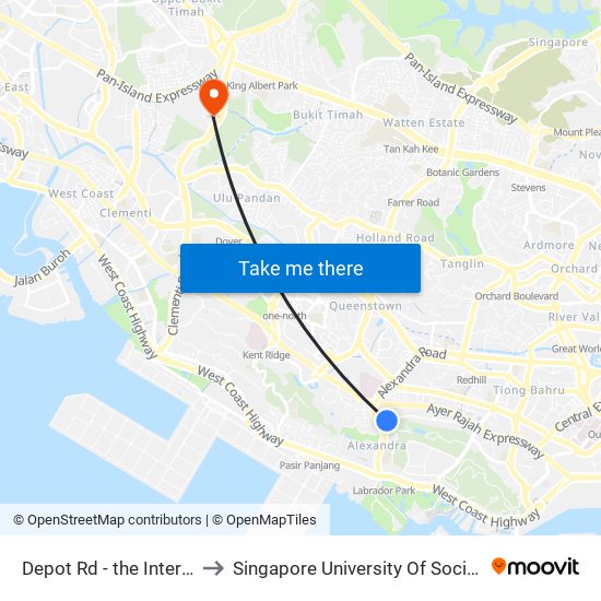 Depot Rd - the Interlace (14369) to Singapore University Of Social Sciences (Suss) map