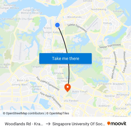 Woodlands Rd - Kranji Stn (45139) to Singapore University Of Social Sciences (Suss) map